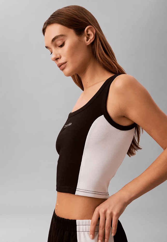Calvin Klein Kadın Pamuklu Logo Detaylı Dar Kesim Siyah Mayo LV00Q61152-UB1