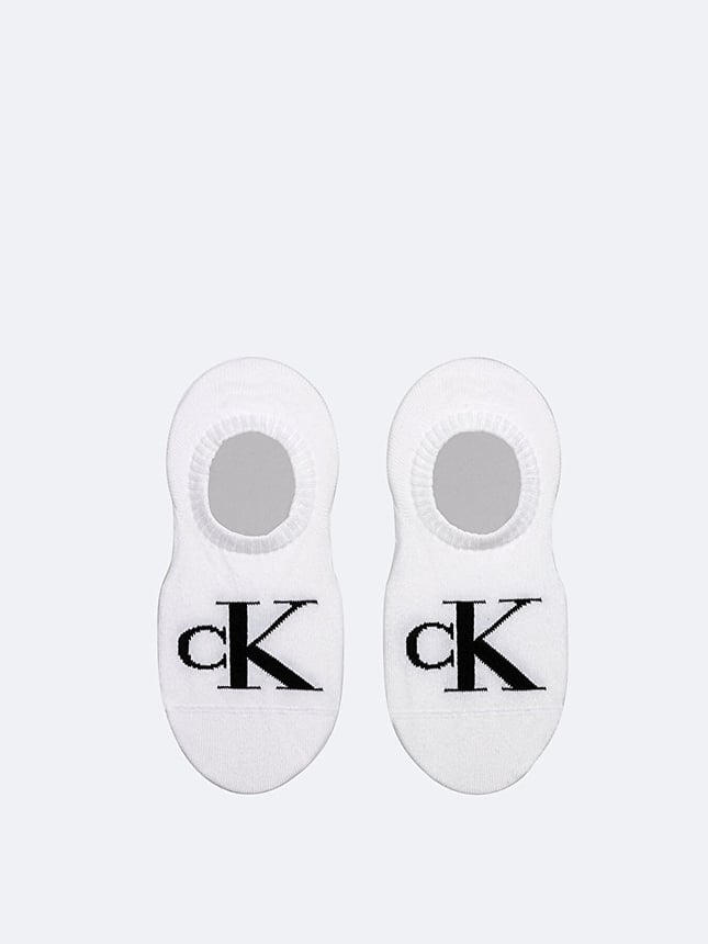 Calvin Klein Calvin Klein Kadın Pamuklu Yumuşak Kumaş CK Logo İşlemeli İkili Paket Beyaz Çorap C701228817-002