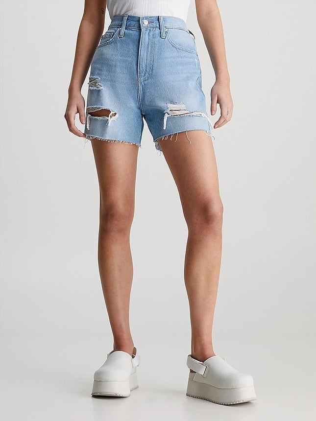 Calvin Klein Calvin Kleın Kadın Pamuklu Likralı 5 Cepli Günlük Mavi Şort J20J222803-1AA