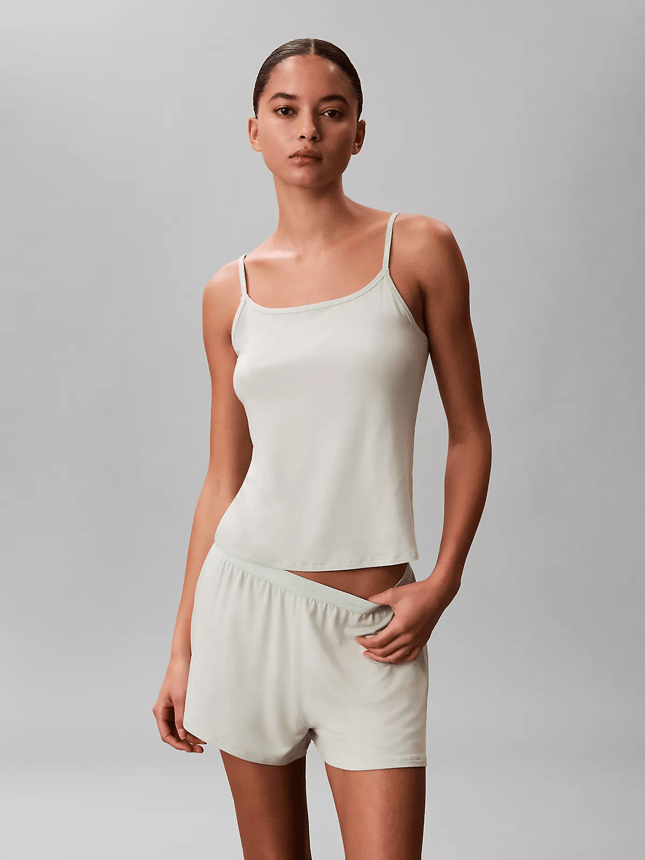 Calvin Klein Kadın Rahat Kalıp Beli Lastikli Kısa Yeşil Şort LV00QS7614-492