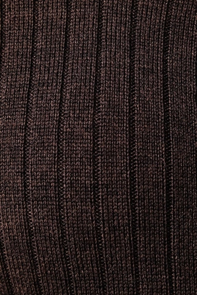 Calvin Klein Kadın Slim Fit İtalyan Merino Yünü Fitilli Geniş Yaka Uzun Kollu Kahverengi Kazak LV044H311G-WFM