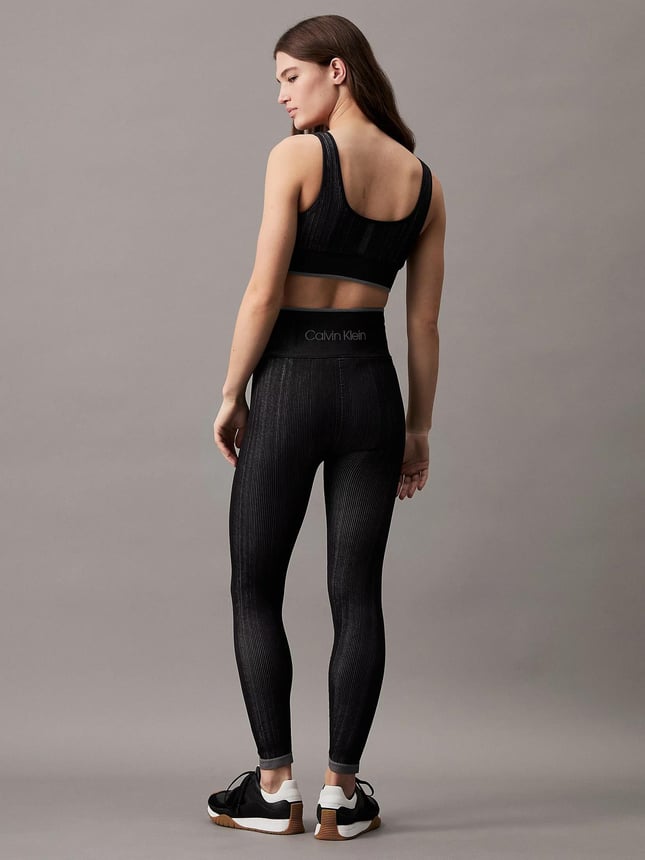 Calvin Klein Kadın Yüksek Bel Slim Fit Kısa Paça Siyah Tayt 00GWS4L643-BAE