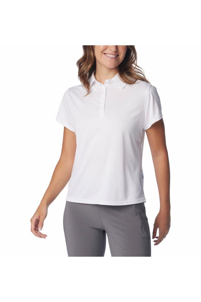Columbia Columbia Kadın Polo Yaka Kısa Kollu Pamuklu Günlük Beyaz Polo Yaka T-Shirt 2070251-100