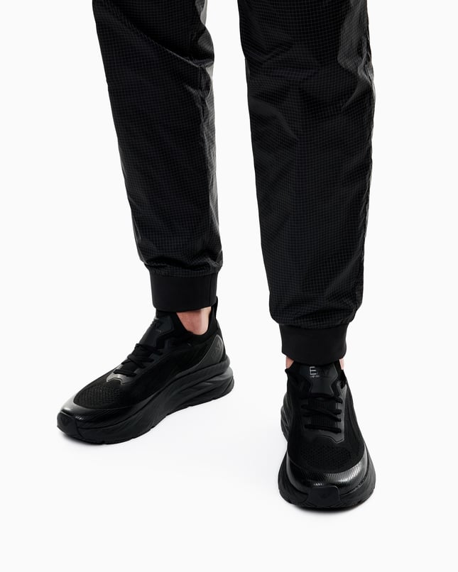 Ea7 Erkek Bağcıklı Rahat Taban Logo Detaylı Deri Günlük Siyah1 Sneaker 7X000343 AF18639-MC513