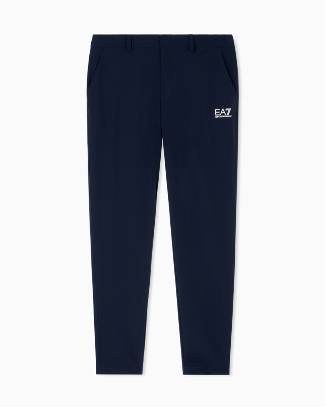 Ea7 Erkek Dar Kalıp Nefes Alabilen Kumaş Kontrast Logo Desenli Düz Paça Lacivert Pantolon 7M000509 AF14589-UB102