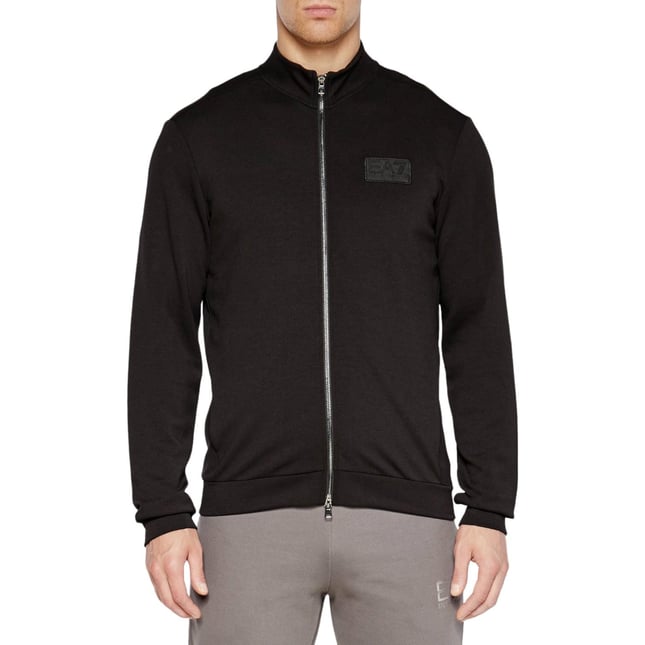 Ea7 Ea7 Erkek Kapüşonlu Fermuar Kapamalı Cepli Uzun Kol Siyah Sweatshirt 6DPM82 PJZKZ-1200