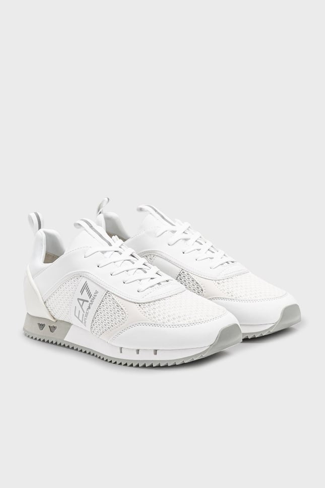 Ea7 Ea7 Unısex Fileli Şerit Logolu Bağıcıklı Beyaz Sneaker X8X027 XK050-00175