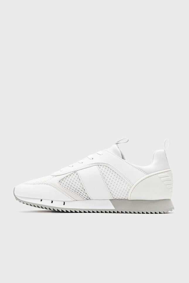 Ea7 Unısex Fileli Şerit Logolu Bağıcıklı Beyaz Sneaker X8X027 XK050-00175
