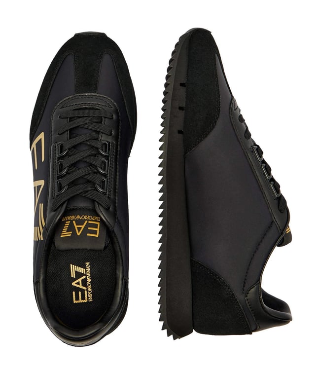 Ea7 Unısex Kalın Rahat Taban Logo Desenli Süet Detaylı Siyah Sneaker 7X000541 AF18609-MZ177