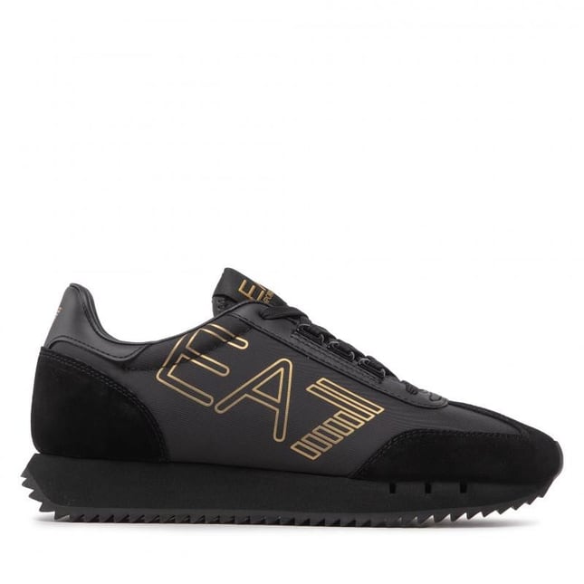 Ea7 Ea7 UNISEX Marka Logolu Rahat Taban Bağıcıklı Siyah-Altın Sneaker X8X101 XK257-M701