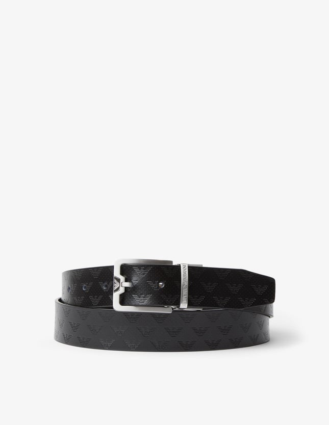 Emporio Armani Emporıo Armani Erkek %100 Deri Marka Logolu Siyah Kemer Y4S502 Y221E-81386