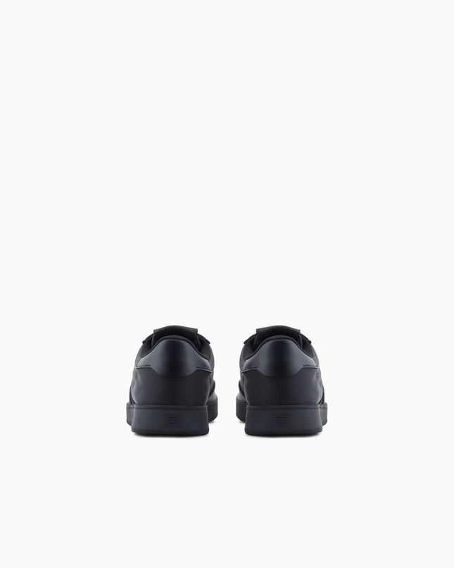 Emporıo Armani Erkek Bağcıklı Bağlama Yuvarlak Burun Deri Rahat Taban Siyah Sneaker EM003062 AF18210-UC001