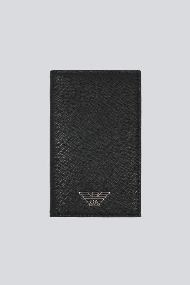 EMPORIO ARMANI Emporıo Armani Erkek Kartal Kabartma Desenli Ekstra Kart Bölmeli Siyah Kartlık EM002544 AF13805-UC001