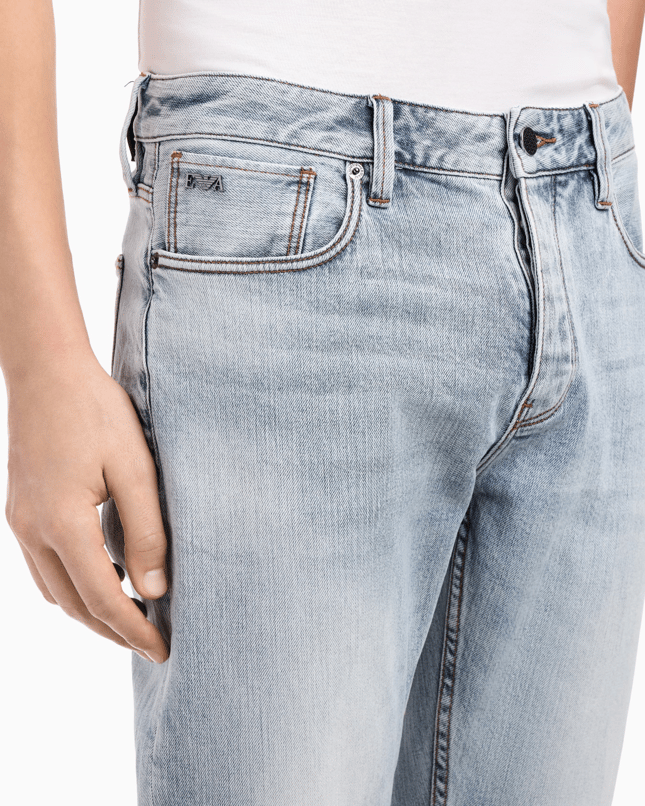 Emporıo Armani Erkek Normal Bel Slim Fit Dar Paça Mavi Jeans EM000668 AF22251-MB003