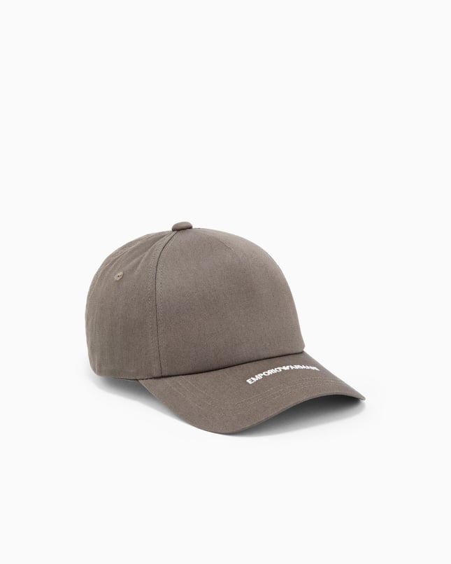 Emporio Armani Emporıo Armani Erkek Pamuklu İşleme Logo Detaylı Kanvas Kahverengi Spor Şapka EM004846 AF23344-M6344