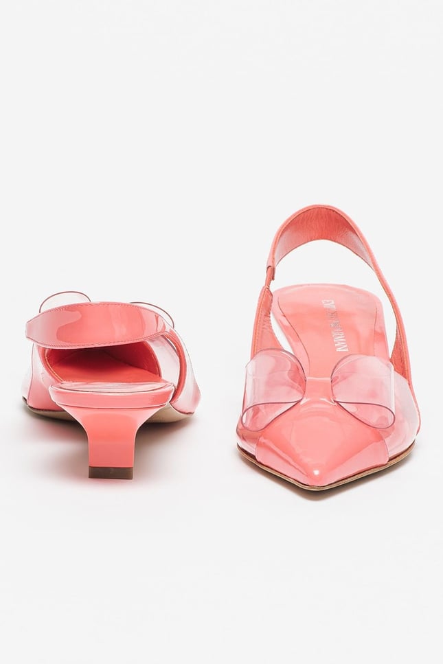 Emporıo Armani Kadın Kısa Topuklu Arkası Bantlı Pembe Klasik Topuklu Ayakkabı X3E430 XN249-Q913