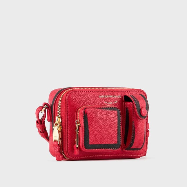 Emporıo Armani Kadın Marka Logo Detaylı Fermuarlı Çok Cepli Kırmızı Omuz Çantası Y3H322 YVY0B-80533