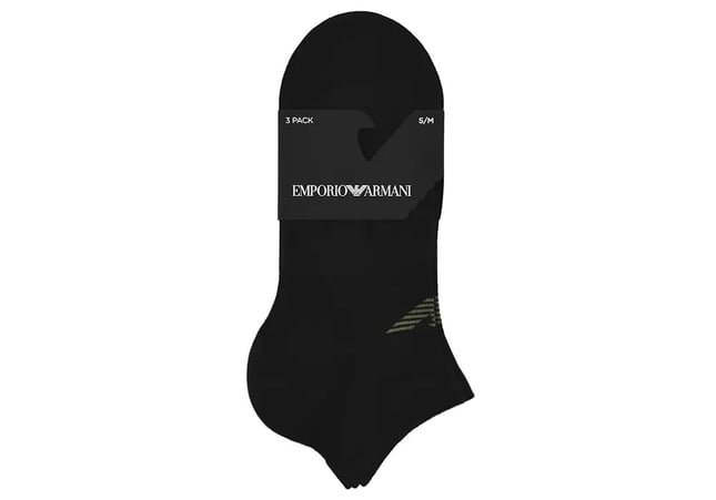 Emporıo Body Erkek Jakarlı Kartal Logolu Esnek Pamuklu 3lü Siyah Çorap EM000550 AF12271-MC061
