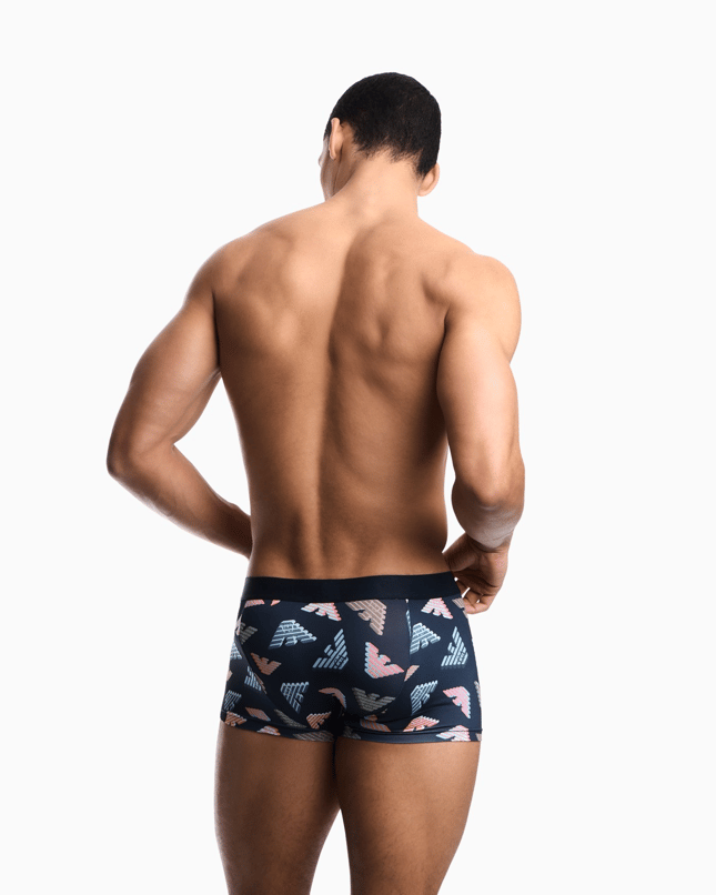 Emporıo Body Erkek Kartal Logo Desenli Elastik Bel Bantlı Mavi Boxer EM000232 AF19107-FB075