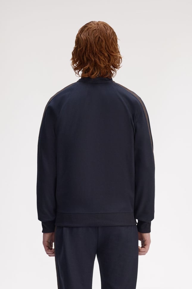 Fred Perry Erkek Omuzdan Kola Marka İşlemeli Huni Yaka Lacivert Eşofman Üstü J5557-40A