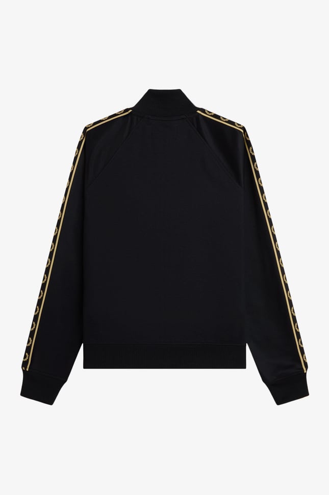 Fred Perry Kadın Omuzları Logo Detaylı Şerit Çizgili Dik Yakalı Uzun Kollu Siyah Ceket J4131-90A