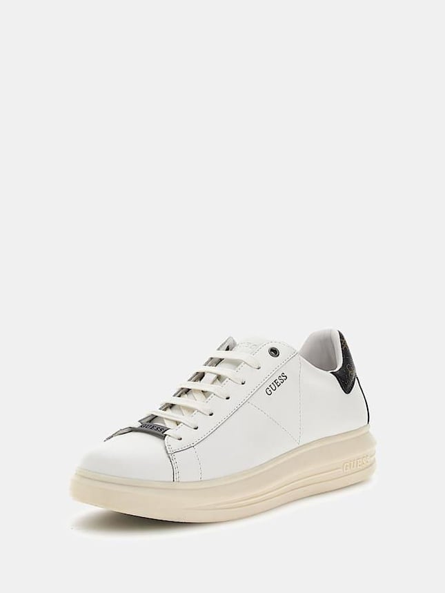 GUESS Erkek Bağcıklı Marka Logolu Spor Stil Beyaz Sneaker FM8VIB FAP12-WBROC