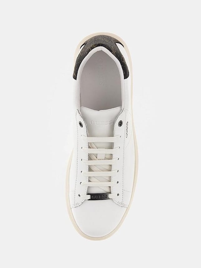 GUESS Erkek Bağcıklı Marka Logolu Spor Stil Beyaz Sneaker FM8VIB FAP12-WBROC