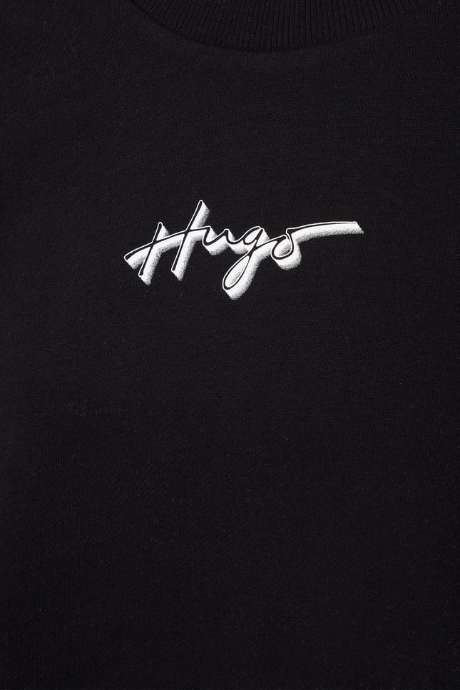 HUGO Kadın Marka Logolu Uzun Kollu Rahat Siyah Sweatshirt 50489094-001