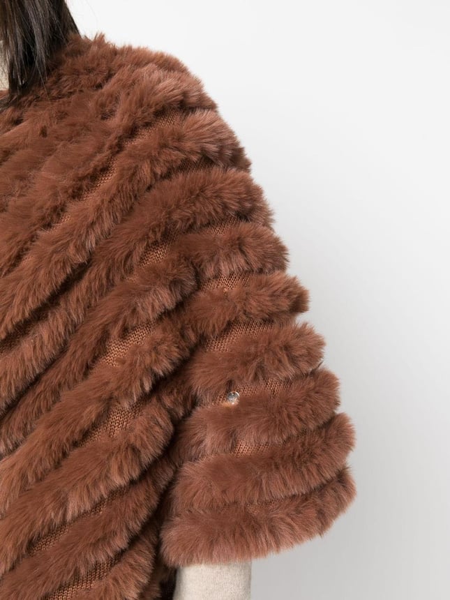 Lıu Jo Kadın Zarif Tasarımlı Desenli Günlük Kullanım Camel Panço 2F3113T0300-91241