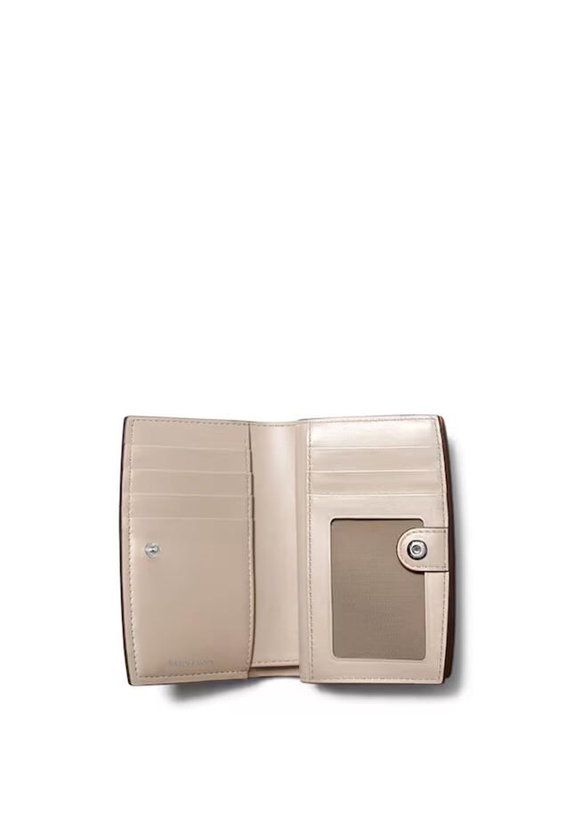 Michael Kors Kadın Kart ve Nakit Bölmeli Fermuarlı Ve Çıtçıt Kapama Deri Bej Cüzdan 32S5SYTZ2L-LIGHTSAND