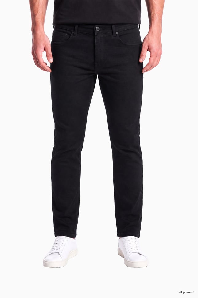 Paul Shark Erkek Normal Kalıp Pamuklu Düz Paça Esnek Denim Siyah Jeans 16314174-011