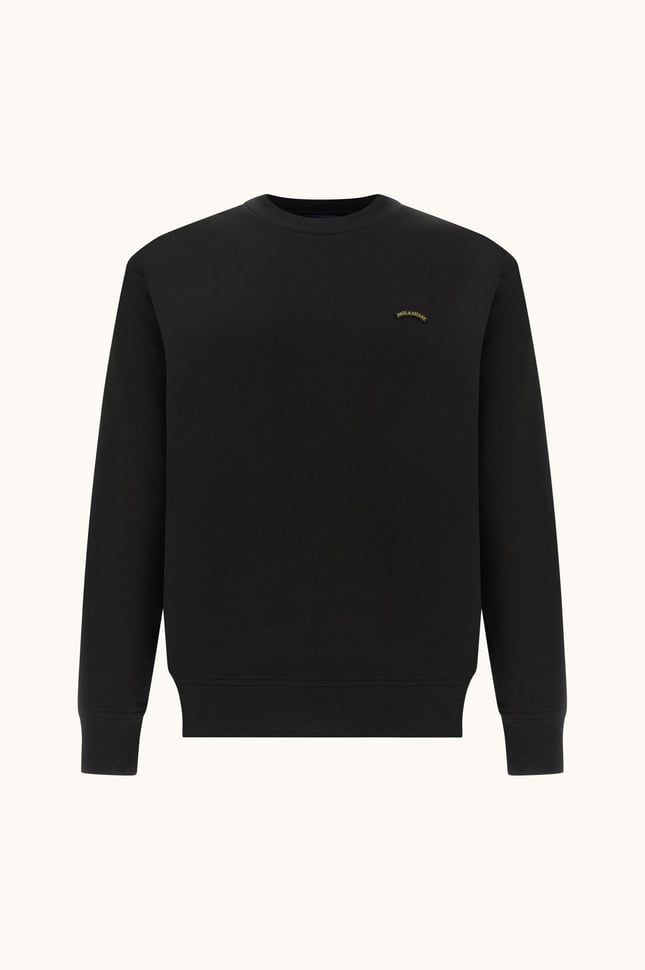 Paul Shark Erkek Normal Kesim Logo Detaylı Yuvarlak Yakalı Pamuklu Uzun Kollu Siyah Sweatshirt 16311828-011