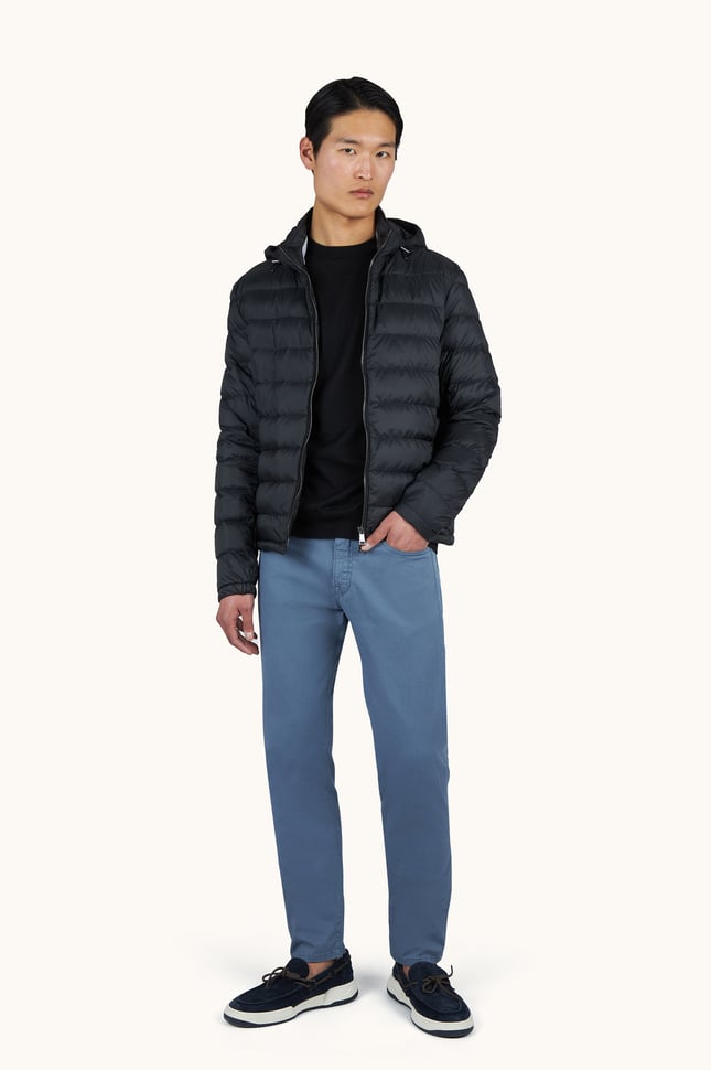 Paul Shark Erkek Pamuklu Regular Fit Kapitoneli Kapüşonlu Fermuarlı Siyah Mont 99312008-011