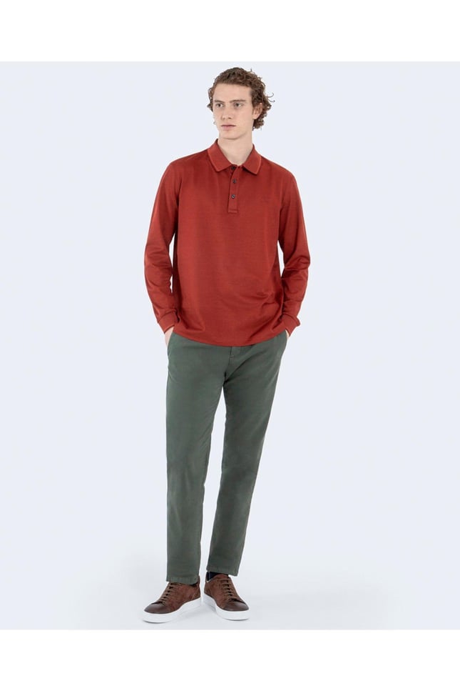 Paul Shark Erkek Polo Yaka Regular Fit Pamuklu Kısa Kollu Turuncu Polo Yaka T-Shirt 12311737-236