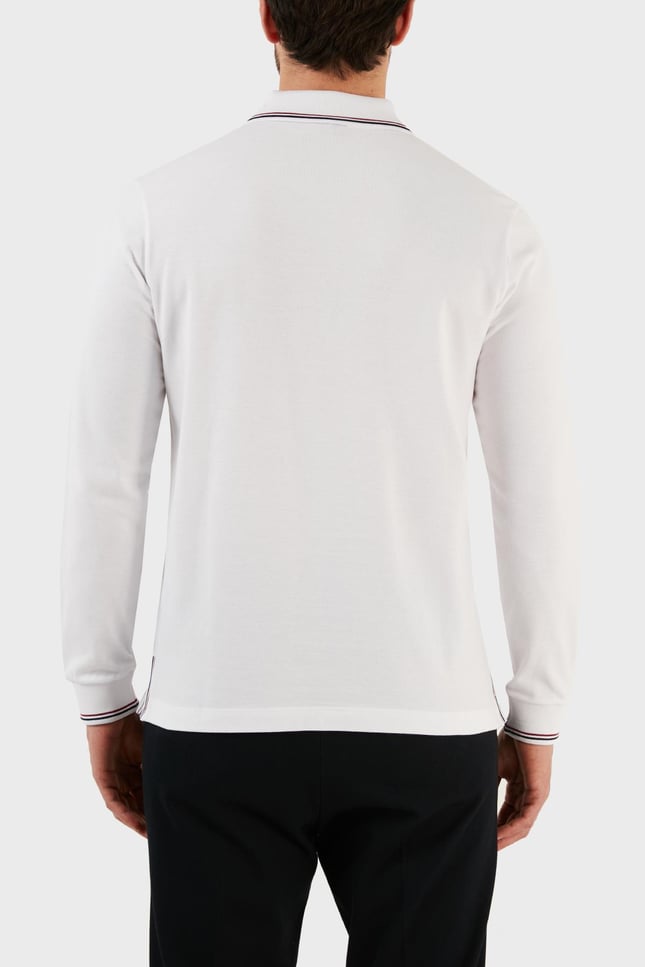 Paul Shark Erkek Polo Yaka Düğme Kapamalı Kısa Kollu Beyaz Polo Yaka T-Shirt 12311726A-010