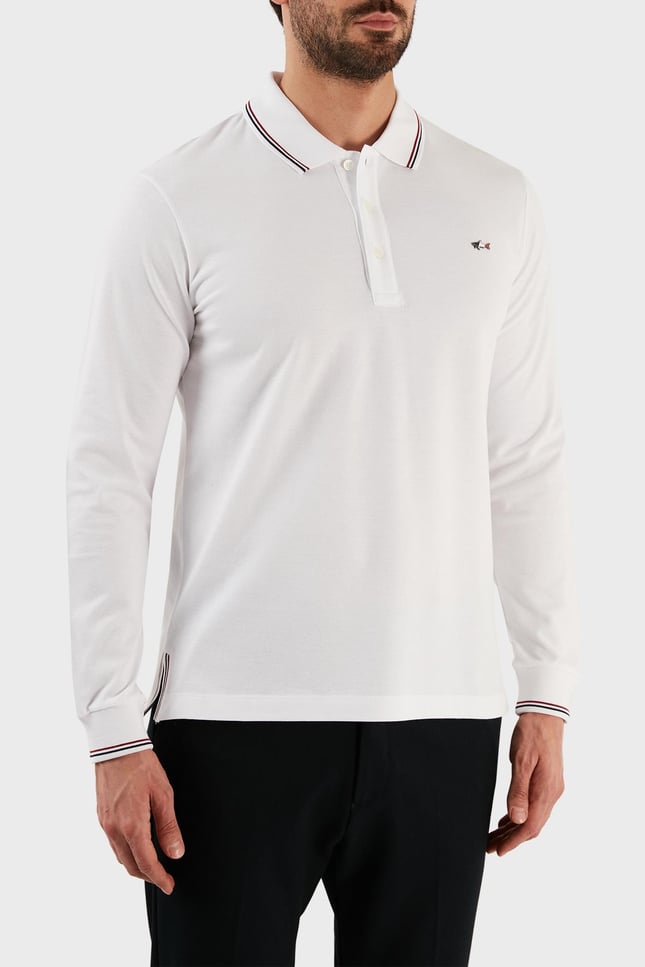 Paul Shark Erkek Polo Yaka Düğme Kapamalı Kısa Kollu Beyaz Polo Yaka T-Shirt 12311726A-010