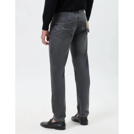 Paul Shark Erkek Regular Fit Normal Bel Düz Paça Pamuklu Esnek Denim Gri Pantolon 15314160-J08