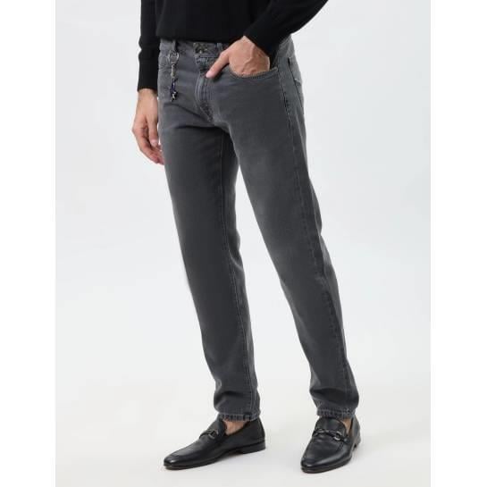 Paul Shark Erkek Regular Fit Normal Bel Düz Paça Pamuklu Esnek Denim Gri Pantolon 15314160-J08