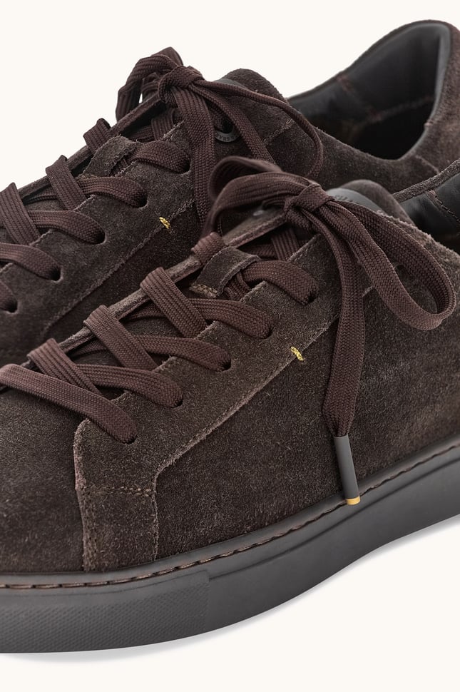 Paul Shark Erkek Süet Deri Logo Armalı Bağcıklı Düz ve Rahat Tabanlı Kahverengi Sneaker 16318007-306