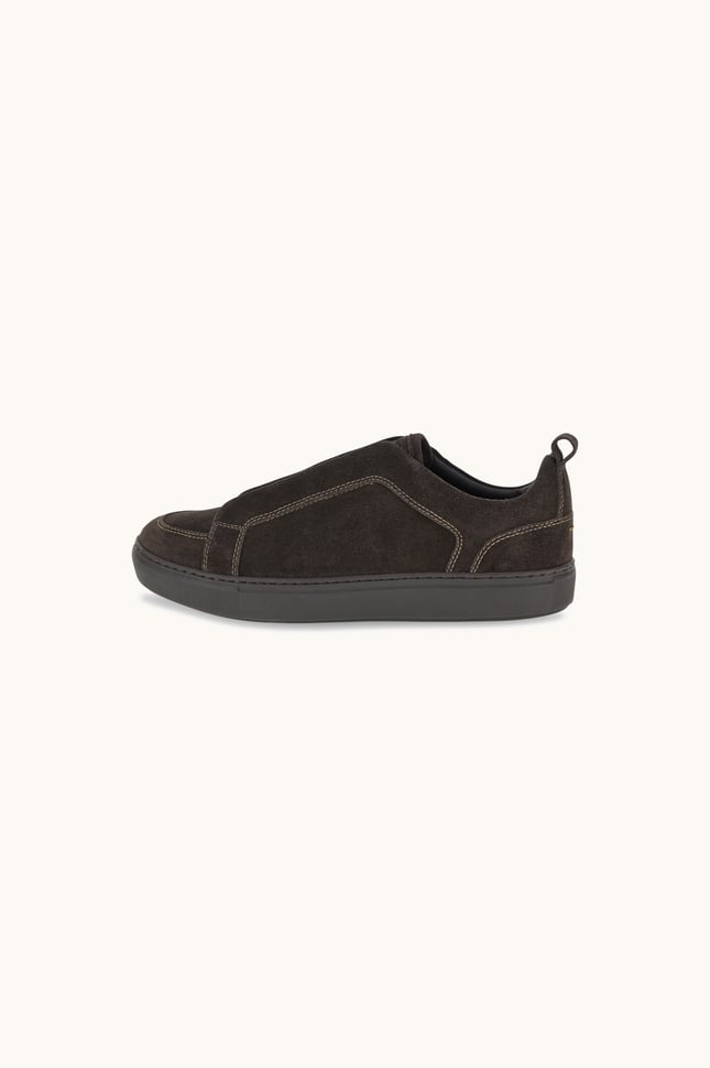 Paul Shark Erkek Süet Deri Logo Kabartmalı Düşük Bilekli Kahverengi Sneaker 16318012-306