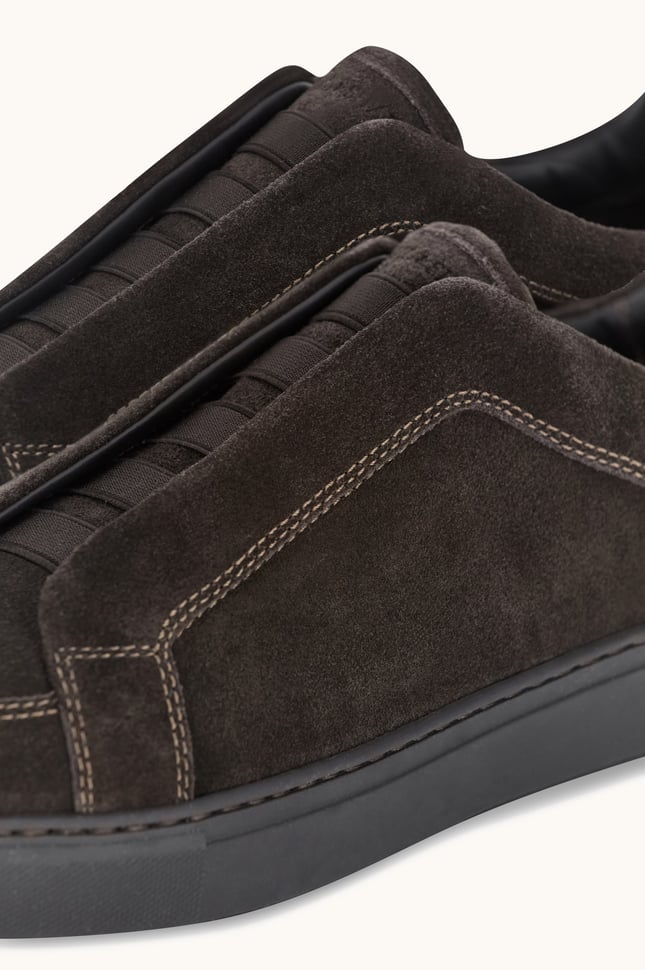 Paul Shark Erkek Süet Deri Logo Kabartmalı Düşük Bilekli Kahverengi Sneaker 16318012-306