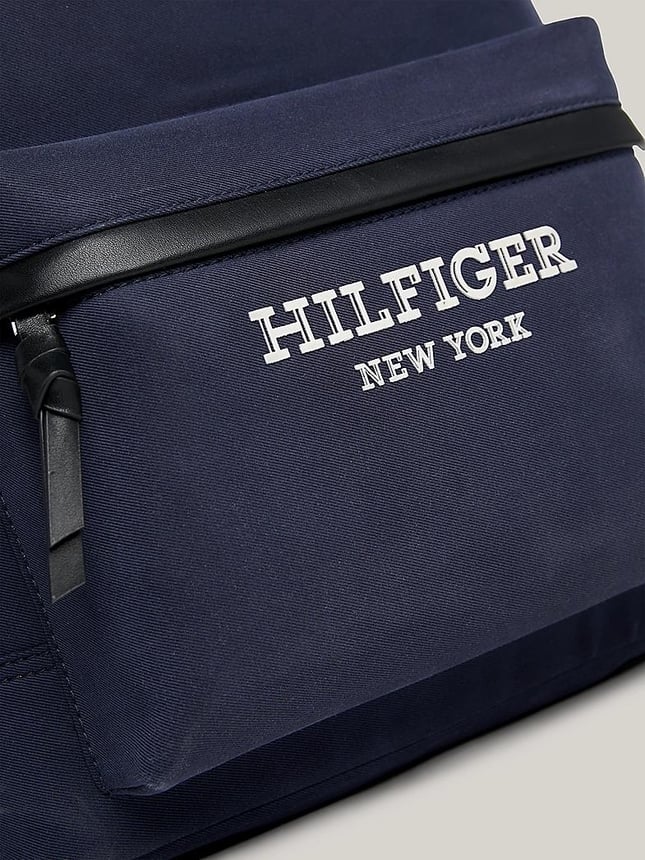 Tommy Hilfiger Erkek Ana Bölmeli Kayma Cepli Marka Logolu Ayarlanabilir Omuz Askılı Mavi Sırt Çantası AM0AM11813-DW6