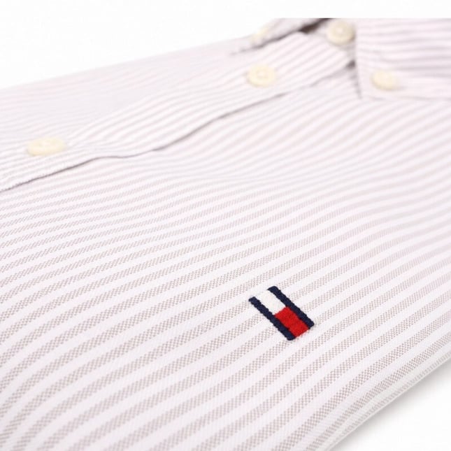 Tommy Hilfiger Erkek Dokuma Gömek Yaka Uzun Kol Günlük Siyah Gömlek MW0MW36238-0AB