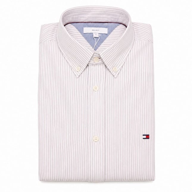 Tommy Hilfiger Erkek Dokuma Gömek Yaka Uzun Kol Günlük Siyah Gömlek MW0MW36238-0AB