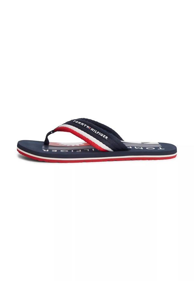 Tommy Hilfiger Erkek Logo Baskılı Rahat Taban Parmak Arası Lacivert Terlik FM0FM05903-DW5