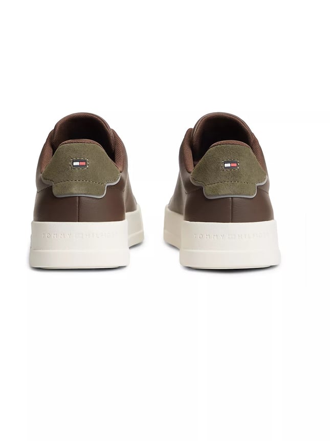 Tommy Hilfiger Erkek Rahat Düz Taban Topuk Renk Geçişli Deri Kahverengi Sneaker FM0FM05367-0HH