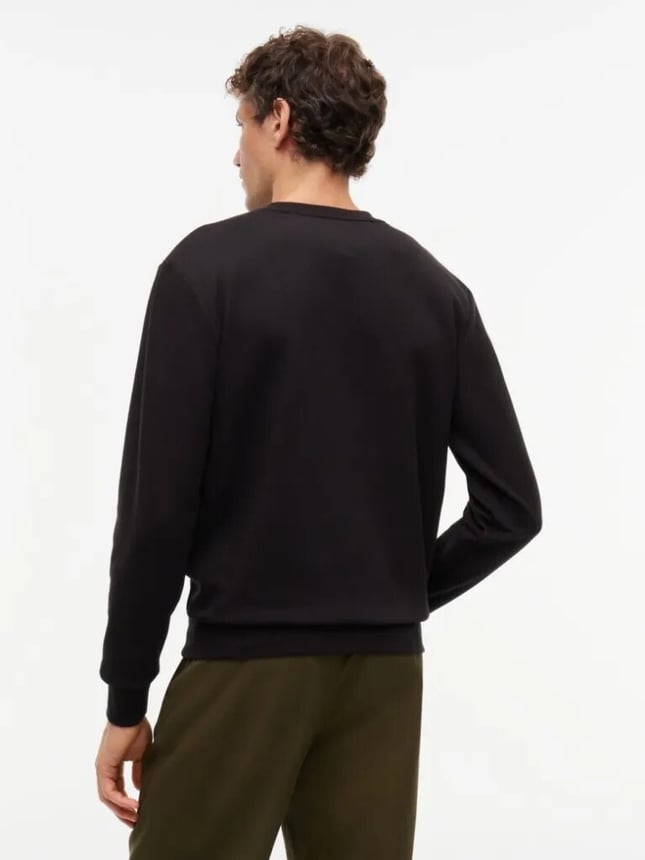 Tommy Hilfiger Erkek Regular Fit Organik Pamuklu Logo Baskılı Bisiklet Yaka Uzun Kollu Siyah Sweatshirt MW0MW44939-BDS