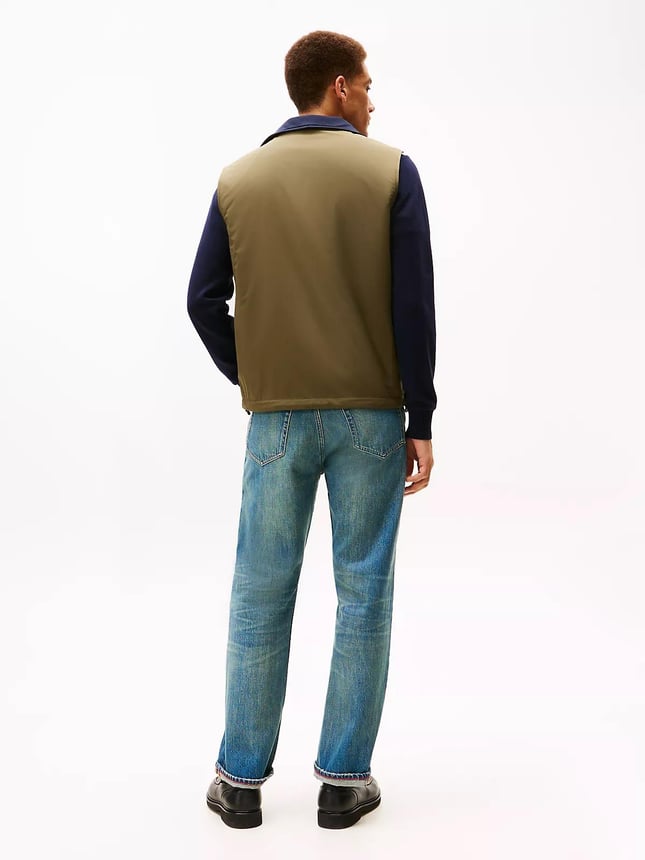 Tommy Hilfiger Erkek Regular Fit Dik Yaka Fermuarlı Logo Etiketli Haki Yelek MW0MW41882-RBN