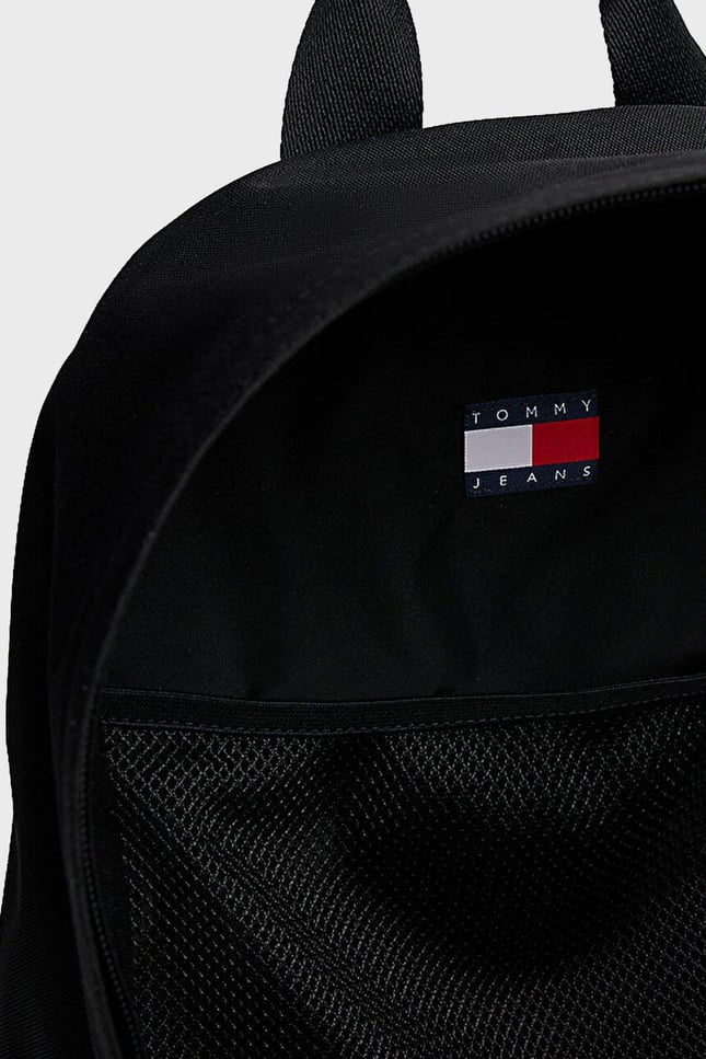 Tommy Hilfiger Erkek Sırt Askılı Marka Logolu Fermuar Kapamalı Siyah Sırt Çantası AM0AM13726-BDS