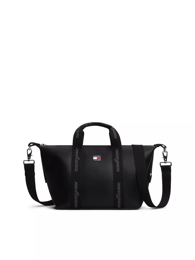 Tommy Hilfiger Kadın Çıkarılabilir Uzun Askılı Bayrak Logo Detaylı Fermuarlı Siyah Çanta AW0AW19044-BDS